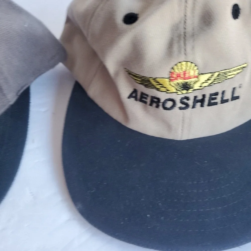 AeroShell‎ Hat Cap Strap Back Mens Tan Black Aviation ALaska Aviation ATS Lot 2